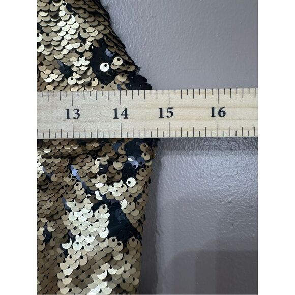 NWOT NBD Sequin Black & Gold Racerback High Slit Dress Women's Small - Picture 8 of 14
